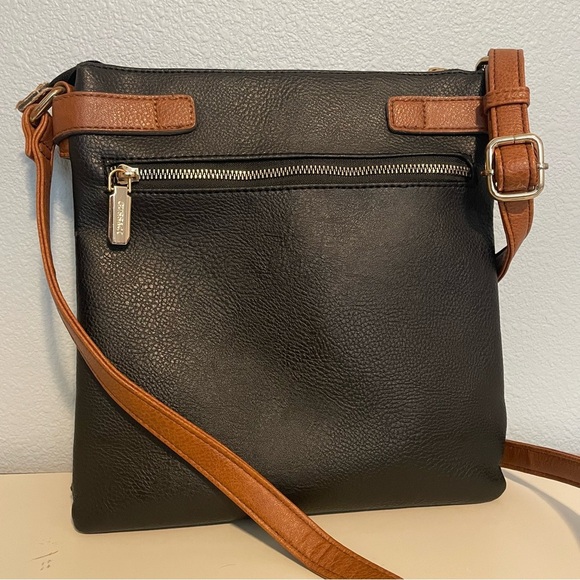 Gussaci Italy Crossbody Handbag Women Black/BrownFaux Leather Lined Purse - Picture 6 of 8